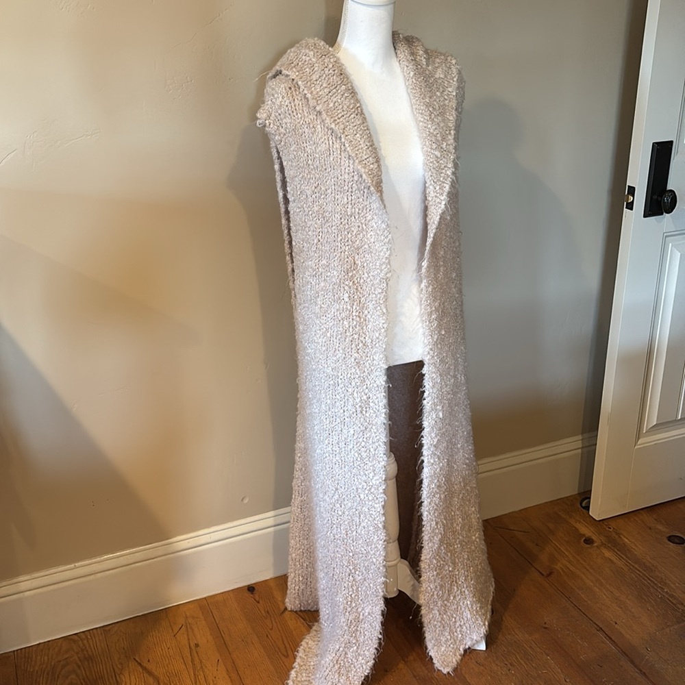 Banjo & Matilda brand floor length sweater vest with hood.